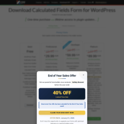 Page screenshot: Calculated Fields Form &rarr; Upgrade