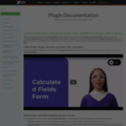 Page screenshot: Calculated Fields Form &rarr; Documentation