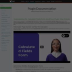 Page screenshot: Calculated Fields Form &rarr; Documentation