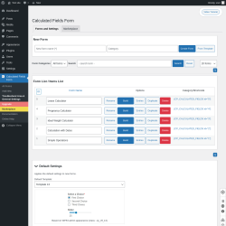 Page screenshot: Calculated Fields Form &rarr; Troubleshoot Area & General Settings