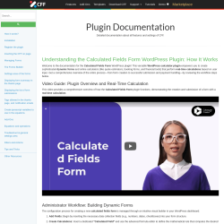 Page screenshot: Calculated Fields Form &rarr; Documentation