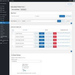 Page screenshot: Settings &rarr; Calculated Fields Form