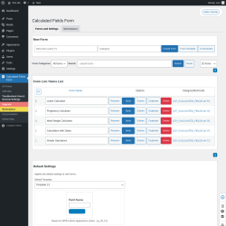 Page screenshot: Calculated Fields Form &rarr; Troubleshoot Area & General Settings