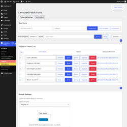 Page screenshot: Calculated Fields Form