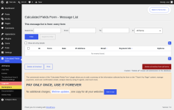 Page screenshot: Calculated Fields Form &rarr; Entries