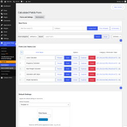Page screenshot: Calculated Fields Form &rarr; Troubleshoot Area & General Settings