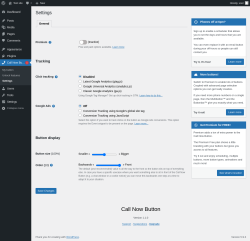 Page screenshot: Call Now Bu&hellip; &rarr; Settings