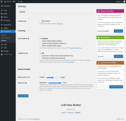 Page screenshot: Call Now Bu&hellip; &rarr; Settings