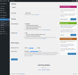 Page screenshot: Call Now Bu&hellip; &rarr; Settings