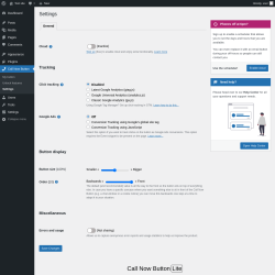 Page screenshot: Call Now Button &rarr; Settings