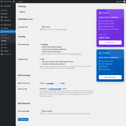 Page screenshot: Call Now Button &rarr; Settings