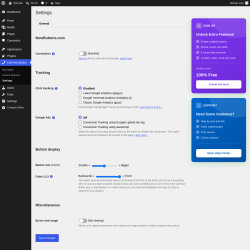Page screenshot: Call Now Button &rarr; Settings
