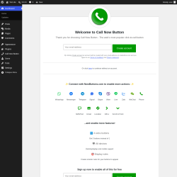 Page screenshot: Welcome to Call Now Button &lsaquo; Test site &mdash; WordPress