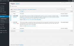 Page screenshot: Plugins ‹ Test site — WordPress
