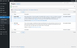 Page screenshot: Plugins ‹ Test site — WordPress