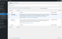Page screenshot: Plugins ‹ Test site — WordPress