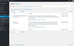 Page screenshot: Plugins ‹ Test site — WordPress