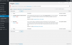 Page screenshot: Plugins ‹ Test site — WordPress