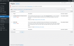 Page screenshot: Plugins ‹ Test site — WordPress