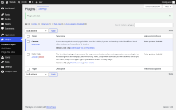 Page screenshot: Plugins &lsaquo; Test site &mdash; WordPress