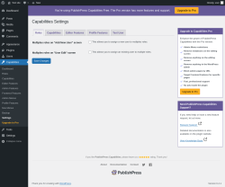 Page screenshot: Capabilities &rarr; Settings