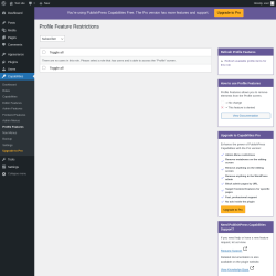 Page screenshot: Capabilities &rarr; Profile Features