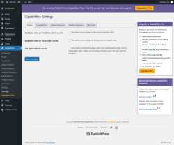 Page screenshot: Capabilities &rarr; Settings