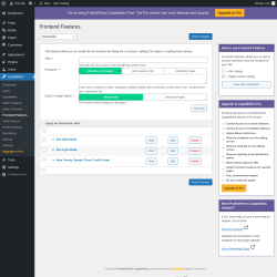Page screenshot: Capabilities &rarr; Frontend Features