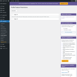 Page screenshot: Capabilities &rarr; Profile Features
