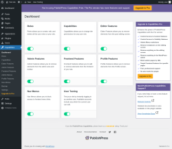 Page screenshot: Dashboard &lsaquo; Test site &mdash; WordPress