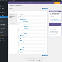 Page screenshot: Capabilities → Admin Features