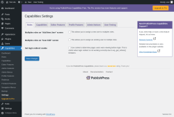 Page screenshot: Capabilities &rarr; Settings