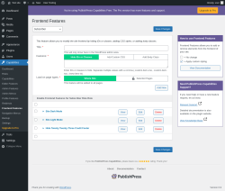 Page screenshot: Capabilities &rarr; Frontend Features