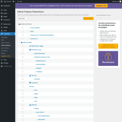Page screenshot: Capabilities &rarr; Admin Features