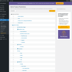 Page screenshot: Capabilities &rarr; Admin Features