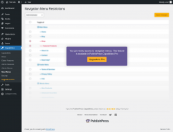 Page screenshot: Capabilities &rarr; Nav Menus