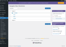 Page screenshot: Capabilities &rarr; Navigation Menus