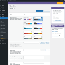 Page screenshot: Capabilities &rarr; Admin Styles