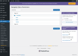 Page screenshot: Capabilities &rarr; Navigation Menus