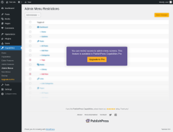 Page screenshot: Capabilities &rarr; Admin Menus