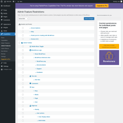 Page screenshot: Capabilities &rarr; Admin Features