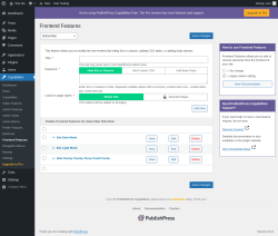 Page screenshot: Capabilities &rarr; Frontend Features