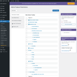 Page screenshot: Capabilities &rarr; Admin Features
