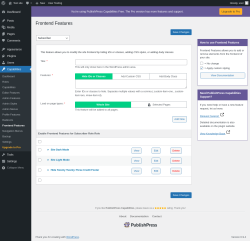 Page screenshot: Capabilities &rarr; Frontend Features