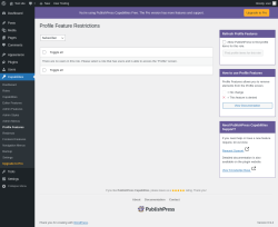 Page screenshot: Capabilities &rarr; Profile Features