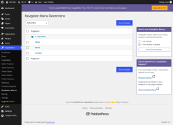 Page screenshot: Capabilities &rarr; Navigation Menus