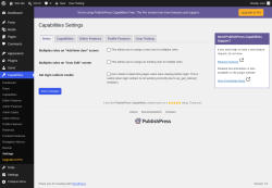 Page screenshot: Capabilities &rarr; Settings