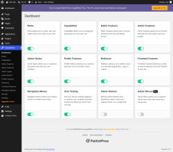 Page screenshot: Dashboard &lsaquo; Test site &mdash; WordPress