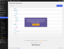 Page screenshot: Capabilities &rarr; Admin Menus