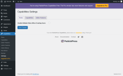 Page screenshot: Capabilities &rarr; Settings